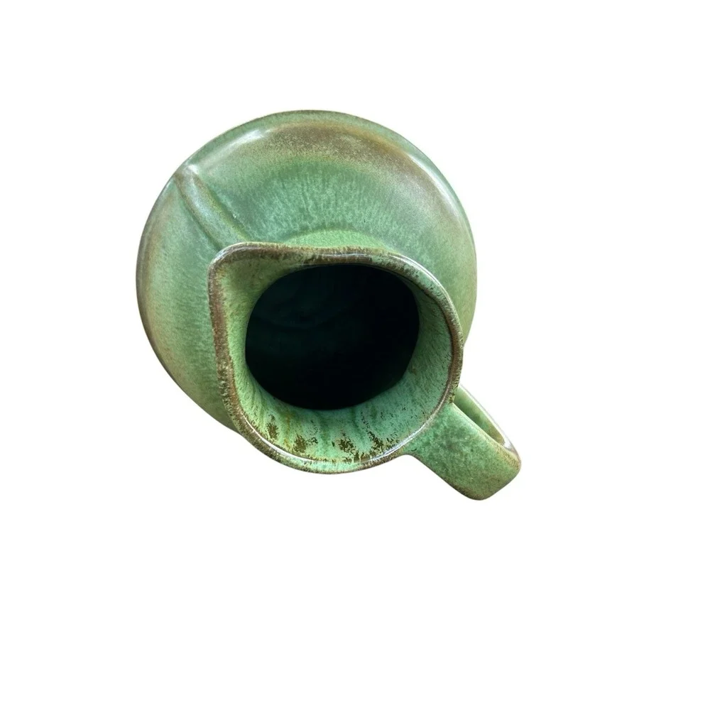 FRANKOMA Pottery Small Guernsey Juice Pitcher Prairie Green 6.5
